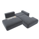 Угловой диван «Лига 036 Модерн», правый угол, механизм еврокнижка, НПБ, велюр, серый  (артикул 10552717)  большой выбор товаров оптом и в розницу по низким ценам с доставкой