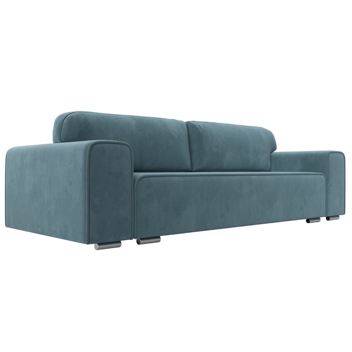 Диван прямой «Лига 029», механизм пантограф, НПБ, велюр, цвет бирюзовый