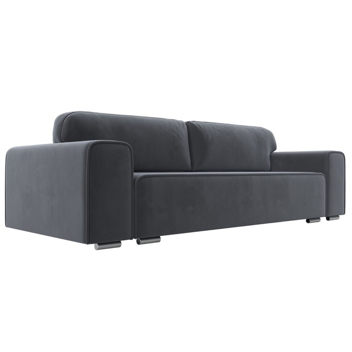 Диван прямой «Лига 029», механизм пантограф, НПБ, велюр, цвет серый