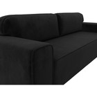 Прямой диван «Лига 029», механизм пантограф, НПБ, велюр, цвет чёрный  (артикул 10552722)  большой выбор товаров оптом и в розницу по низким ценам с доставкой