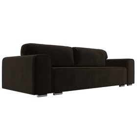 Прямой диван «Лига 029», механизм пантограф, НПБ, микровельвет, цвет коричневый