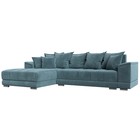 Угловой диван «НордСтар», левый угол, механизм еврокнижка, ППУ, велюр, цвет бирюзовый - Фото 6