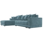 Угловой диван «НордСтар», левый угол, механизм еврокнижка, ППУ, велюр, цвет бирюзовый - Фото 7
