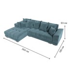 Угловой диван «НордСтар», левый угол, механизм еврокнижка, ППУ, велюр, цвет бирюзовый - Фото 9