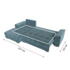 Угловой диван «НордСтар», левый угол, механизм еврокнижка, ППУ, велюр, цвет бирюзовый - Фото 10
