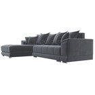 Угловой диван «НордСтар», левый угол, механизм еврокнижка, ППУ, велюр, цвет серый  (артикул 10552728)  большой выбор товаров оптом и в розницу по низким ценам с доставкой