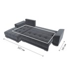 Угловой диван «НордСтар», левый угол, механизм еврокнижка, ППУ, велюр, цвет серый  (артикул 10552728)  большой выбор товаров оптом и в розницу по низким ценам с доставкой