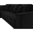 Угловой диван «НордСтар», левый угол, механизм еврокнижка, ППУ, микровельвет, цвет чёрный  (артикул 10552731)  большой выбор товаров оптом и в розницу по низким ценам с доставкой