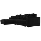 Угловой диван «НордСтар», левый угол, механизм еврокнижка, ППУ, микровельвет, цвет чёрный  (артикул 10552731)  большой выбор товаров оптом и в розницу по низким ценам с доставкой
