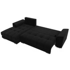 Угловой диван «НордСтар», левый угол, механизм еврокнижка, ППУ, микровельвет, цвет чёрный  (артикул 10552731)  большой выбор товаров оптом и в розницу по низким ценам с доставкой