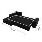 Угловой диван «НордСтар», левый угол, механизм еврокнижка, ППУ, микровельвет, цвет чёрный  (артикул 10552731)  большой выбор товаров оптом и в розницу по низким ценам с доставкой