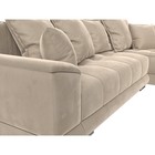 Угловой диван «НордСтар», правый угол, механизм еврокнижка, ППУ, велюр, цвет бежевый - Фото 5