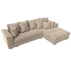 Угловой диван «НордСтар», правый угол, механизм еврокнижка, ППУ, велюр, цвет бежевый - Фото 2