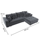 Угловой диван «НордСтар», правый угол, механизм еврокнижка, ППУ, велюр, цвет серый - Фото 9