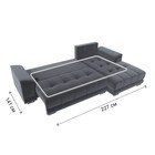 Угловой диван «НордСтар», правый угол, механизм еврокнижка, ППУ, велюр, цвет серый - Фото 10