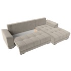 Угловой диван «НордСтар», правый угол, механизм еврокнижка, ППУ, микровельвет, бежевый - Фото 3