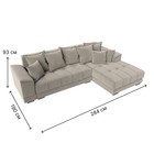 Угловой диван «НордСтар», правый угол, механизм еврокнижка, ППУ, микровельвет, бежевый - Фото 9