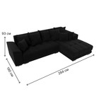 Угловой диван «НордСтар», правый угол, механизм еврокнижка, ППУ, микровельвет, чёрный - Фото 9