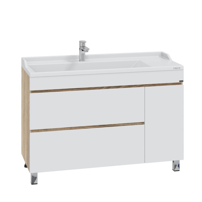 Тумба напольная «СаНта. Марс 120», с раковиной «Сириус 120», 1 дверь, 2 ящика, цвет янтарный