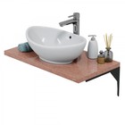 Столешница из литьевого мрамора СаНта 805х35х450 мм, цвет терракот - Фото 2