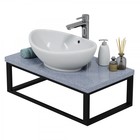 Столешница из литьевого мрамора СаНта 805х35х450 мм, цвет серый - Фото 4