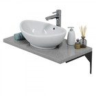 Столешница из литьевого мрамора СаНта 805х35х450 мм, цвет вулканический-серый - Фото 4