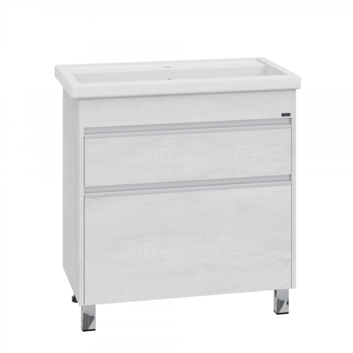 Тумба напольная СаНта «Уран 80» с раковиной Фостер 80», 2 ящика, цвет светлый