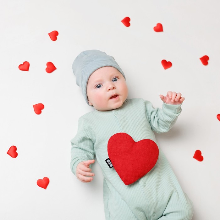 Развивающая игрушка — грелка «Сердце», с вишнёвыми косточками, 26 см - фото 1909657130