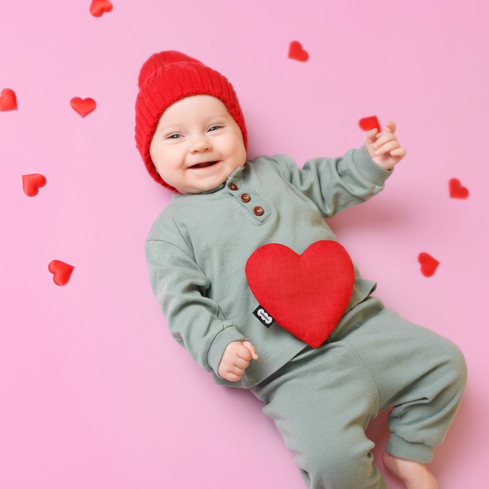 Развивающая игрушка — грелка «Сердце», с вишнёвыми косточками, 26 см - фото 1909657132