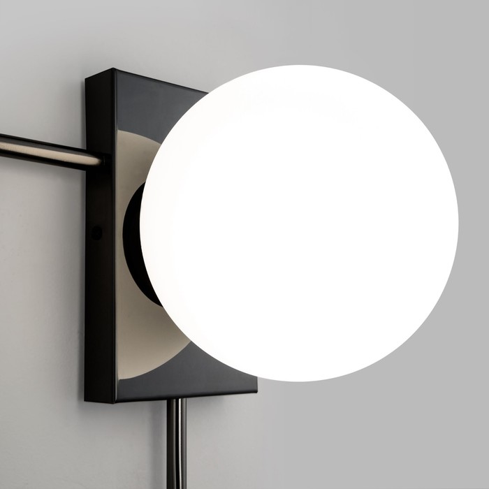 Светильник настенный Eurosvet Fredo 40033/1, E14, 1х60Вт, 250х187х800 мм, цвет чёрный жемчуг - фото 1906735836