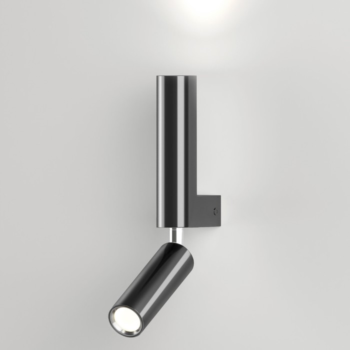 Светильник настенный Eurosvet Pitch 40020/1, LED, 6 Вт, 4200К, 300Лм, 35х35х255 мм, цвет чёрный, жемчуг