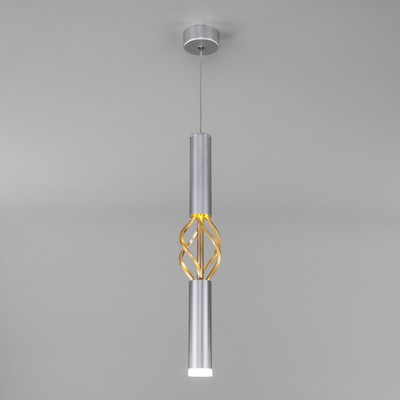 Светильник подвесной Eurosvet Lance 50191/1 LED, 8 Вт, 4200К, 383Лм, 40х40 мм, цвет серебро