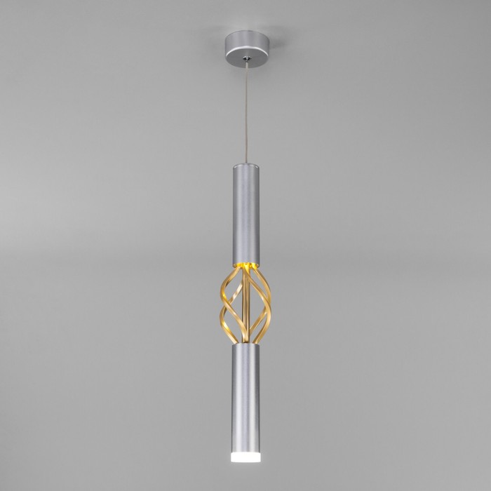Светильник подвесной Eurosvet Lance 50191/1 LED, 8 Вт, 4200К, 383Лм, 40х40 мм, цвет серебро - Фото 1