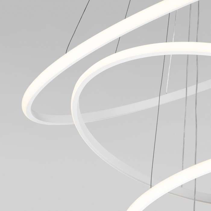 Светильник подвесной Eurosvet Collars 90264/3, LED, 155 Вт, 3300/4200/6500К, 11500Лм, 800х800 мм, пульт ДУ, цвет белый - фото 1906737175