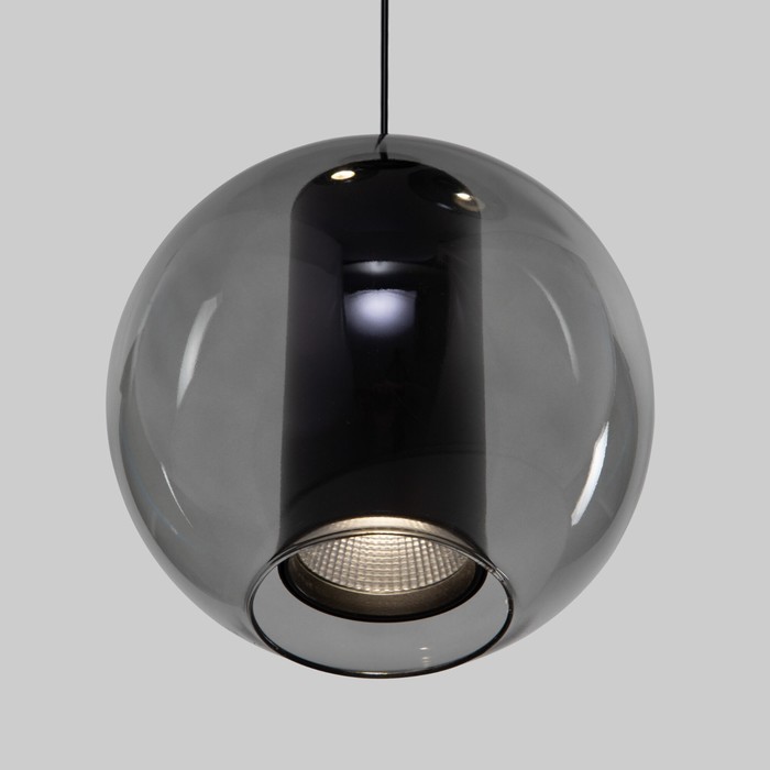 Светильник подвесной Eurosvet Cobble 50258/1 LED, 6 Вт, 4000К, 429Лм, 150х150 мм, цвет чёрный, дымчатый - фото 1906737281