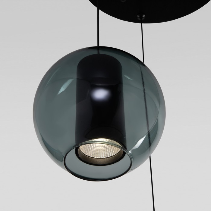 Светильник подвесной Eurosvet Cobble 50258/3 LED, 13 Вт, 4000К, 1257Лм, 300х300 мм, цвет чёрный, бирюзовый - фото 1906737300