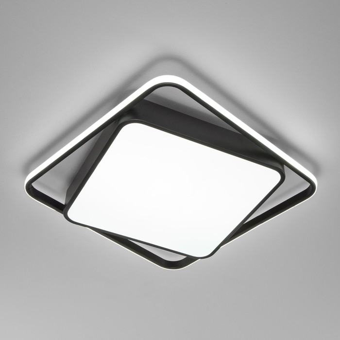 Светильник потолочный Eurosvet Jeremy 90252/1, LED, 144 Вт, 3300/4200/6500К, 7056Лм, 500х500х60 мм, пульт ДУ, цвет чёрный - фото 1906737499