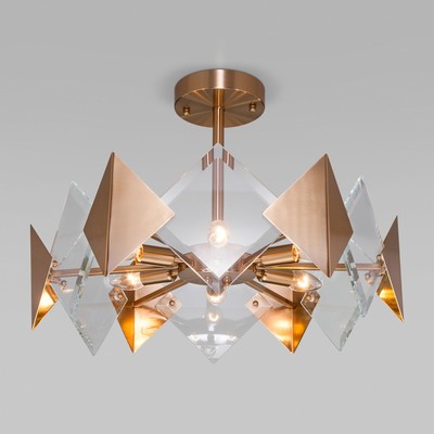Светильник потолочный Eurosvet Origami 60121/6, E14, 6х60Вт, 560х560х400 мм, цвет латунь