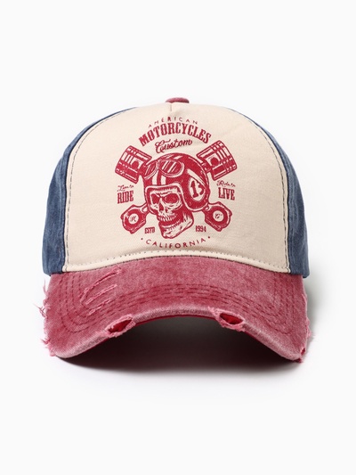 Кепка мужская MINAKU Motorcycler, размер 56-58, 100% хлопок, синяя