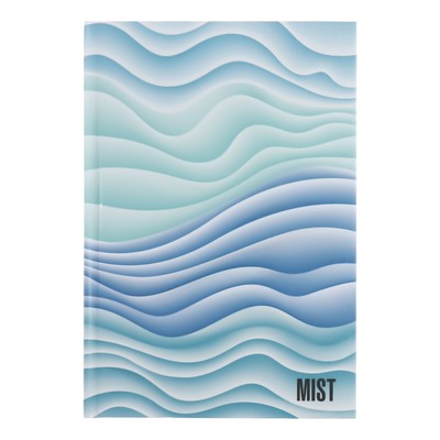 Бизнес-блокнот А5, 96 листов в клетку "Mist" голубой, твёрдая обложка, матовая ламинация, выборочный лак, блок 65 г/м2