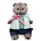 Мягкая игрушка «Басик», в твидовом пиджаке с розой, 25 см - фото 301425595