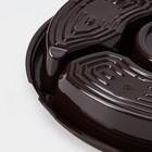 Менажница одноразовая, пластик, d=26 см, h=4.2 см, 5 секций, дно, круглая, коричневая - Фото 6