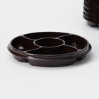 Менажница одноразовая, пластик, d=26 см, h=4.2 см, 5 секций, дно, круглая, коричневая - Фото 9