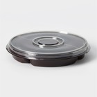 Менажница одноразовая, пластик, d=26 см, h=4.2 см, 5 секций, дно, круглая, коричневая - Фото 10