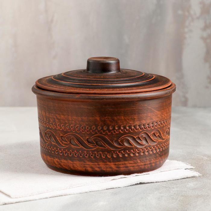 Кастрюля, декор, красная глина, 1.6 л, микс - Фото 1