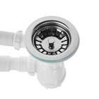 Сифон для мойки Aquant, 3 1/2"х40 мм, с металл. решеткой d=115 мм, с гофрой 40х40/50 мм - фото 24101583