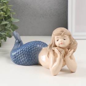 Сувенир керамика "Маленькая русалка с голубым хвостом" 6,5х20,5х9 см