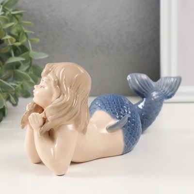 Фигурка керамика «Маленькая русалка с голубым хвостом», 6.5×20.5×9 см
