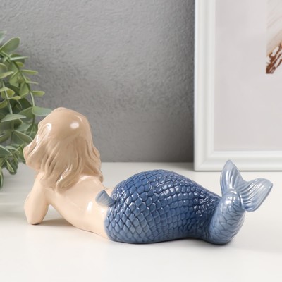 Фигурка керамика «Маленькая русалка с голубым хвостом», 6.5×20.5×9 см