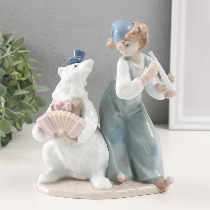 Фигурка керамика «Клоун с медведем», 10.5×15×18.5 см - Фото 1